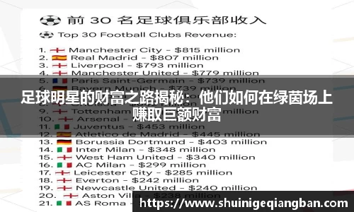 足球明星的财富之路揭秘：他们如何在绿茵场上赚取巨额财富